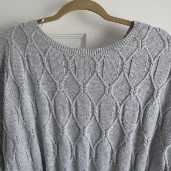 grey tunic sweater oversized Small medium large oversized fringe poncho indie - Picture 2 of 3